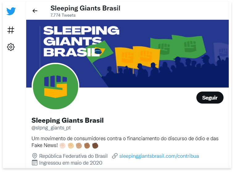 Twitter - Sleeping Giants Brasil