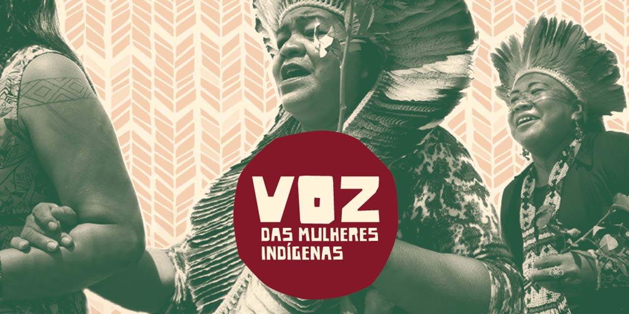 Imagem com a marca 'Voz das Mulheres Indígenas'