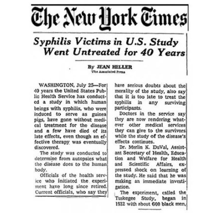 Fonte: Portal Geladés Capa do Jornal New York Times com a matéria sobre vítimas de sífilis.