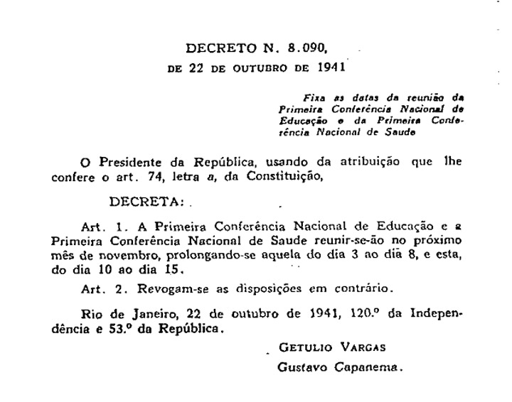 Decreto N. 8090, de 22 de outubro de 1941.