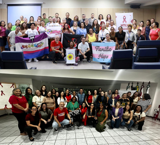 Duas fotos: uma da Oficina Estadual, ocorrida no Pará, em junho de 2024 e outra da Oficina ocorrida na Paraíba, em julho de 2024.