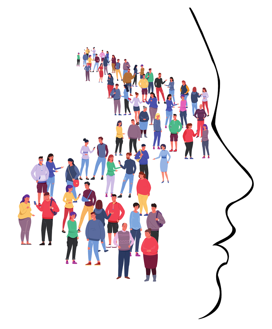 Ilustração sobre envelhecimento e desigualdades sociais