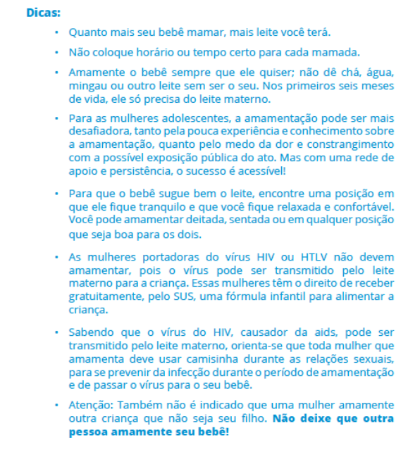 Dicas da Caderneta