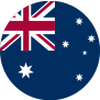 Bandeira da Austrália (fundo azul com um Union Jack no canto superior esquerdo e uma constelação de estrelas na parte inferior direita).