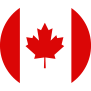 Bandeira do Canadá (fundo branco com duas faixas verticais vermelhas nas extremidades, com uma folha de bordo vermelha no centro).