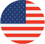 Bandeira do Estados Unidos da América (listras horizontais vermelhas e brancas e um retângulo azul no canto superior esquerdo, com estrelas brancas).